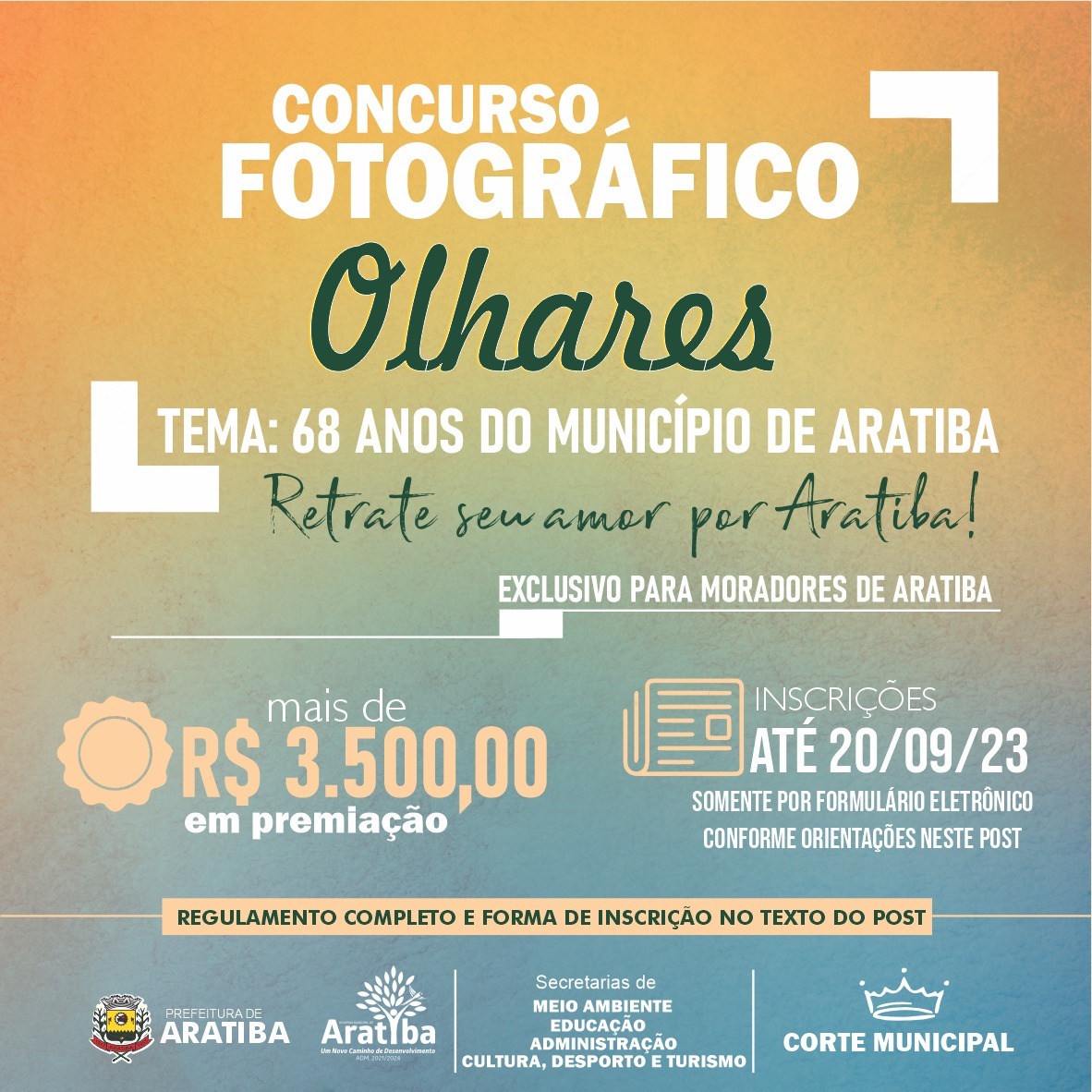 Aratiba lança concurso fotográfico para marcar os 68 anos do município